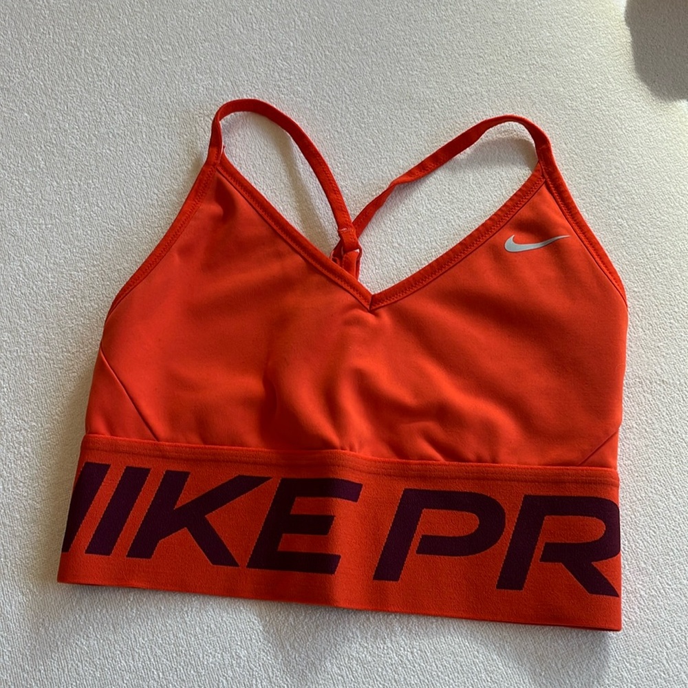 Orange Nike Pro Sports Bra
